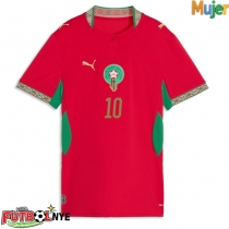 Camiseta Marruecos Brahim Diaz #10 Primera Equipación para mujer Mundial 2026 manga corta
